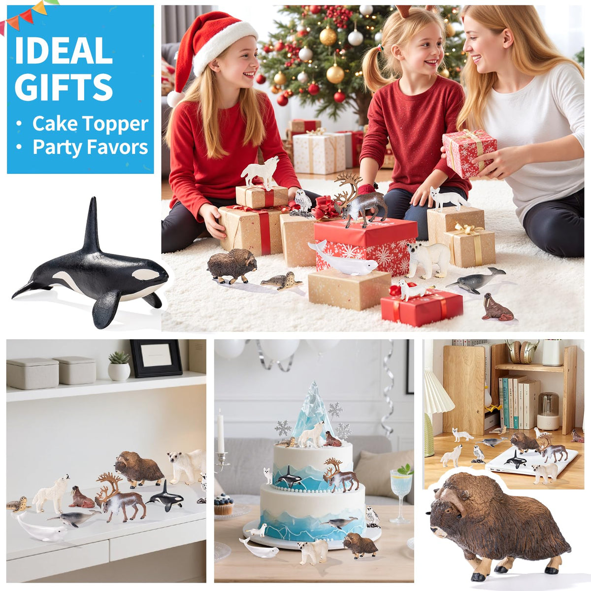 ThinkBay narwhal figurine adds whimsy to ocean and polar-themed crafts.
