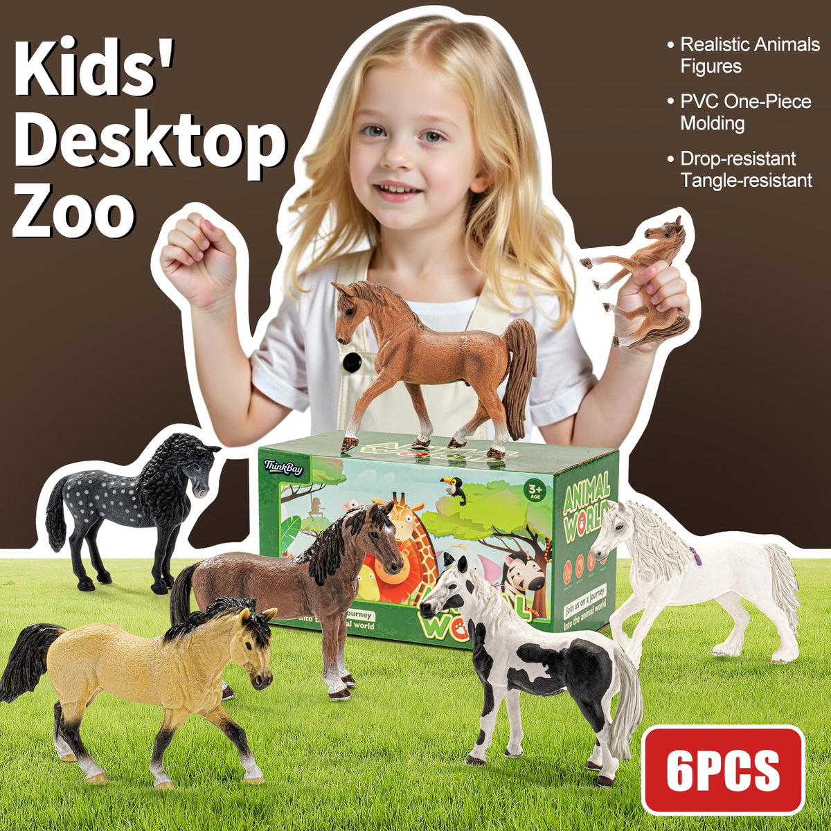 THINKBAY Quarter horse figurine for dynamic play and keepsake gift