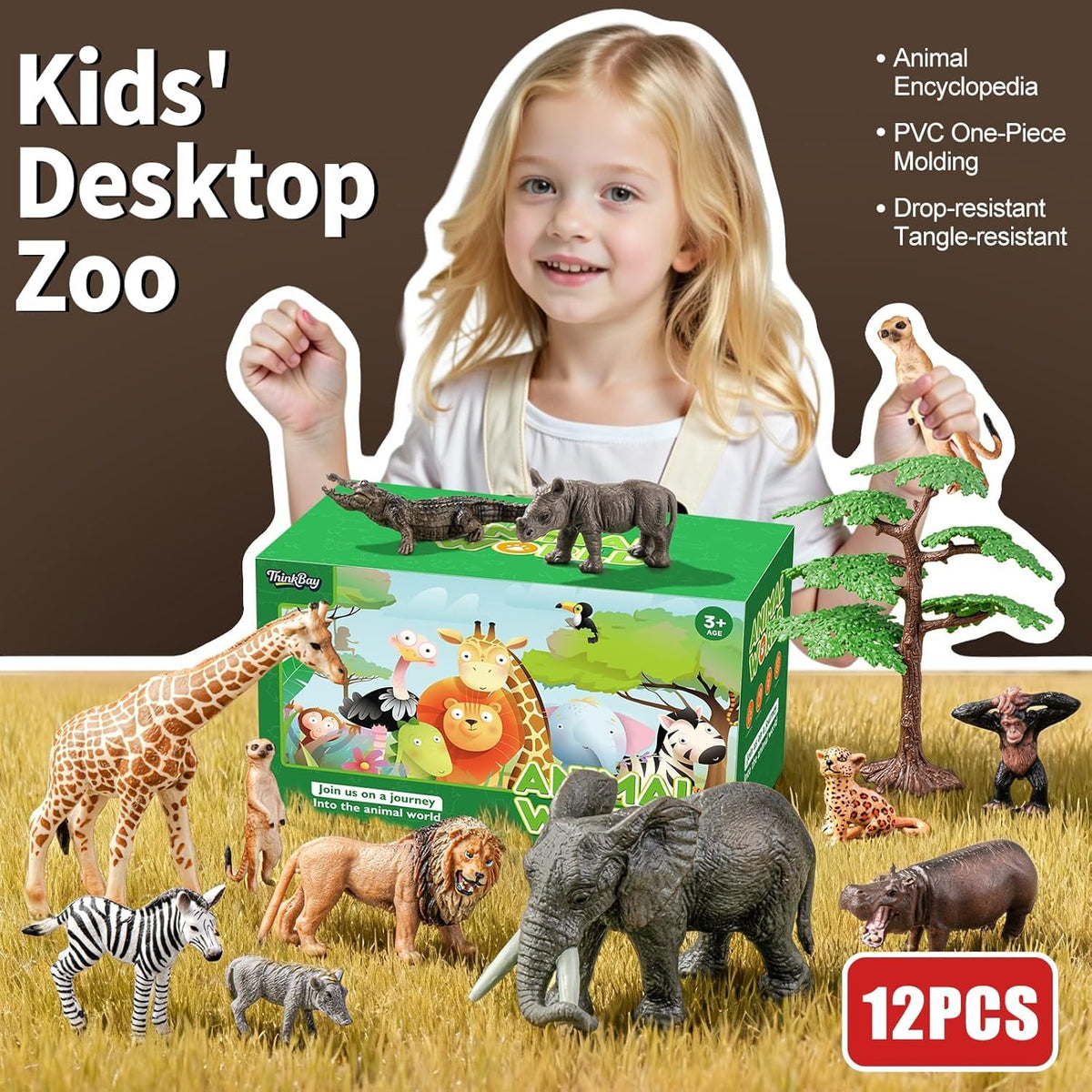 Thinkbay zebra figure promotes imaginative safari scenes and color pattern observation.