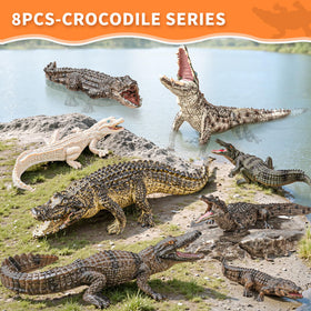 ThinkBay saltwater-crocodile-with-baby figurine ideal for dioramas and educational crafts.