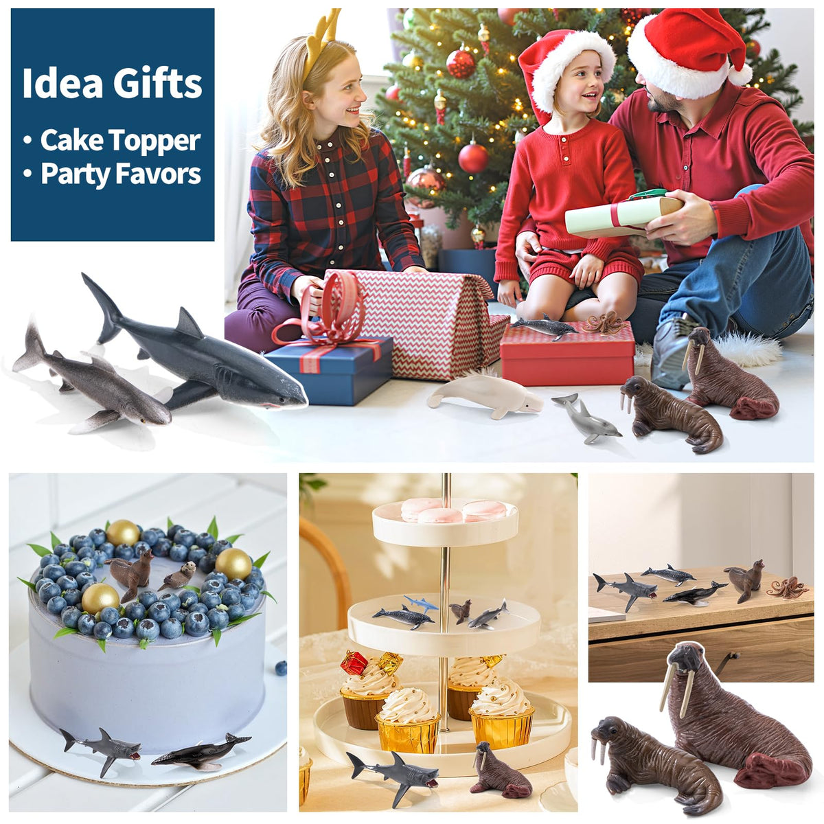 THINKBAY cake topper display enhances birthday themes with ocean charm.