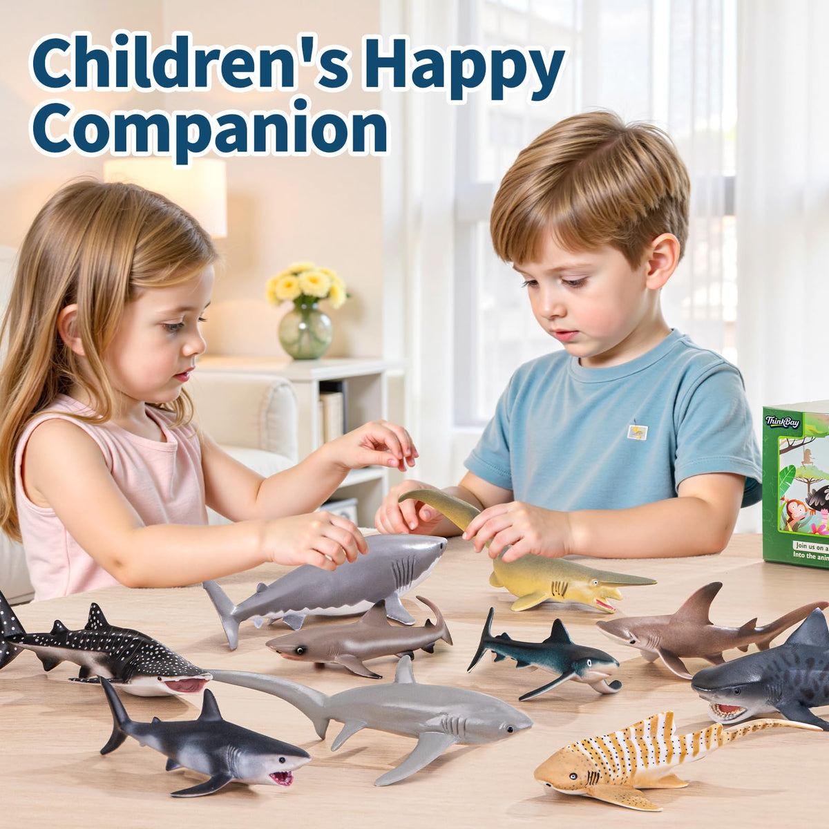 ThinkBay Blacktip Shark toy for pretend play and adventure stories