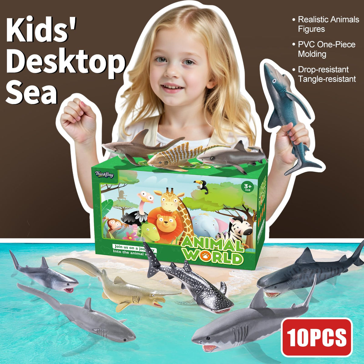 ThinkBay Mako Shark toy for quick play sessions and shelf display