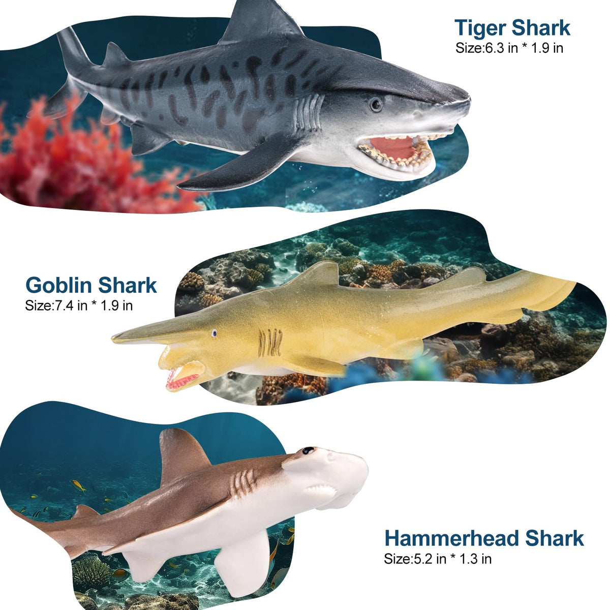 ThinkBay Tiger Shark toy for creative play and party decorations