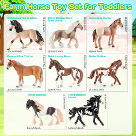 THINKBAY Silver Dapple Mare Gray figurine for realistic farm play experiences.