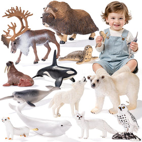 ThinkBay snowy owl figurine aids nighttime scenes and educational displays.