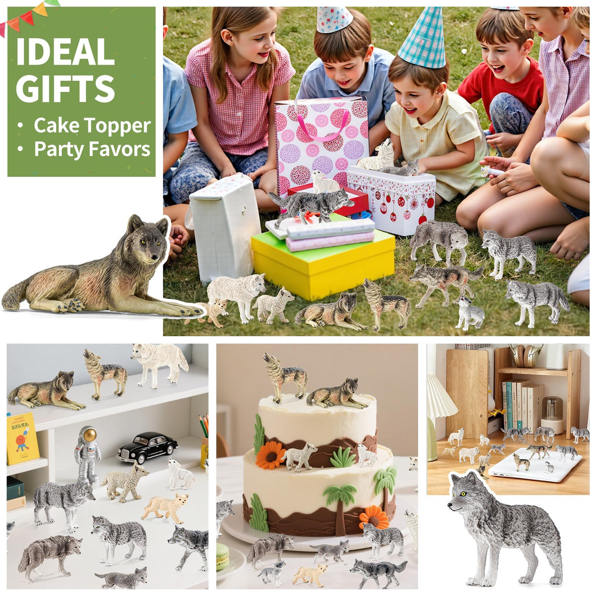 THINKBAY wolf figurines: gift or party decor for forest-themed celebrations