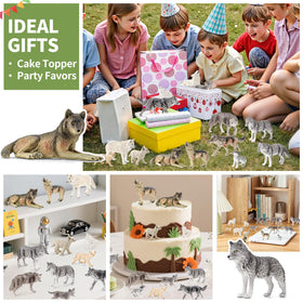 THINKBAY wolf figurines: gift or party decor for forest-themed celebrations