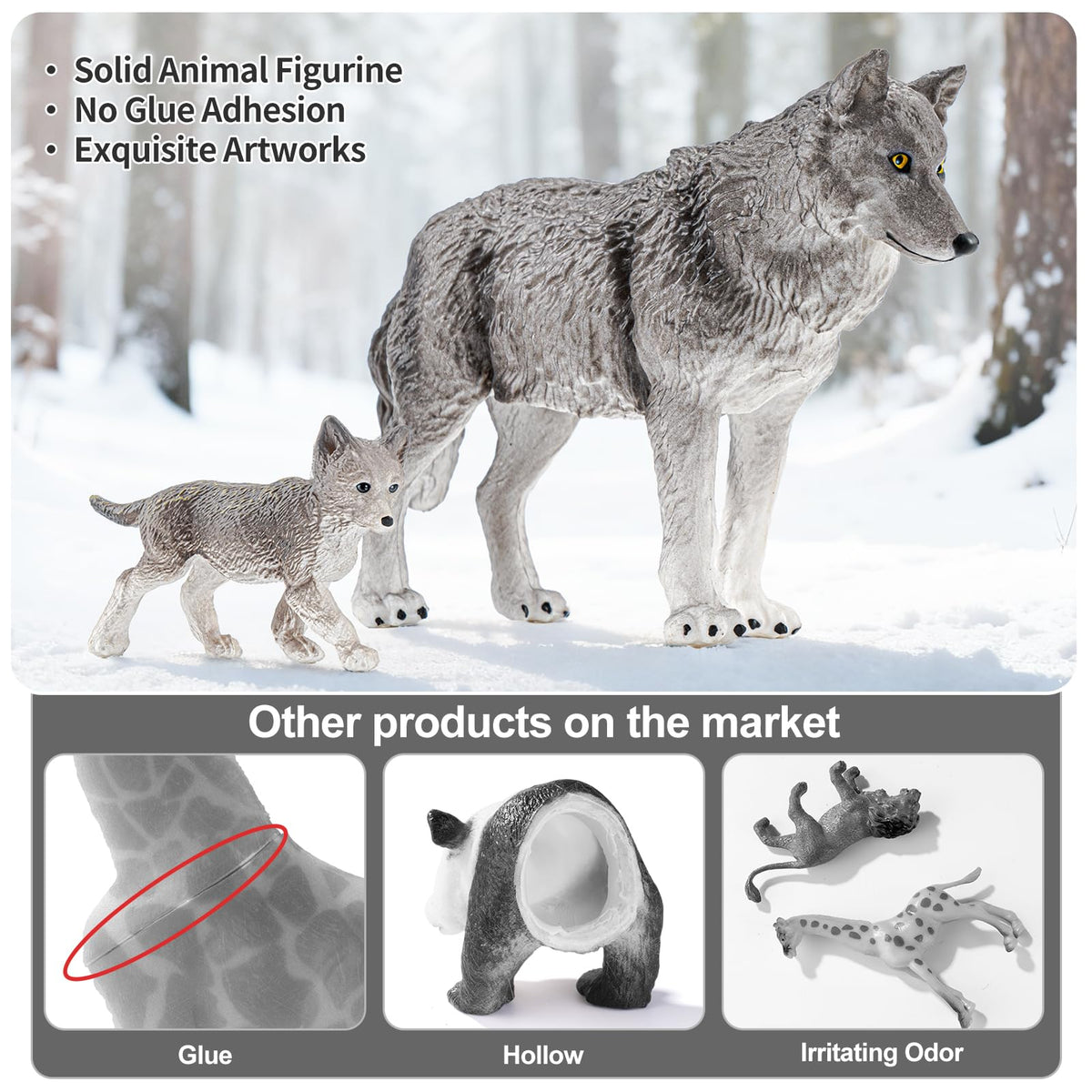 THINKBAY wolf figurines: hand-painted textures add depth to woodland adventures