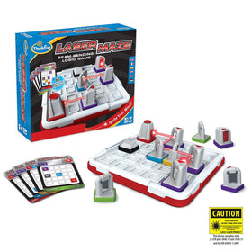 ThinkFun Laser Maze box and instructions, ready for quick setup and instant problem-solving fun.