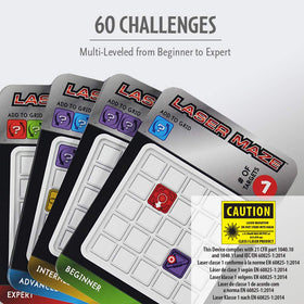 ThinkFun Laser Maze game board and pieces, supports hands-on logic and planning skills.