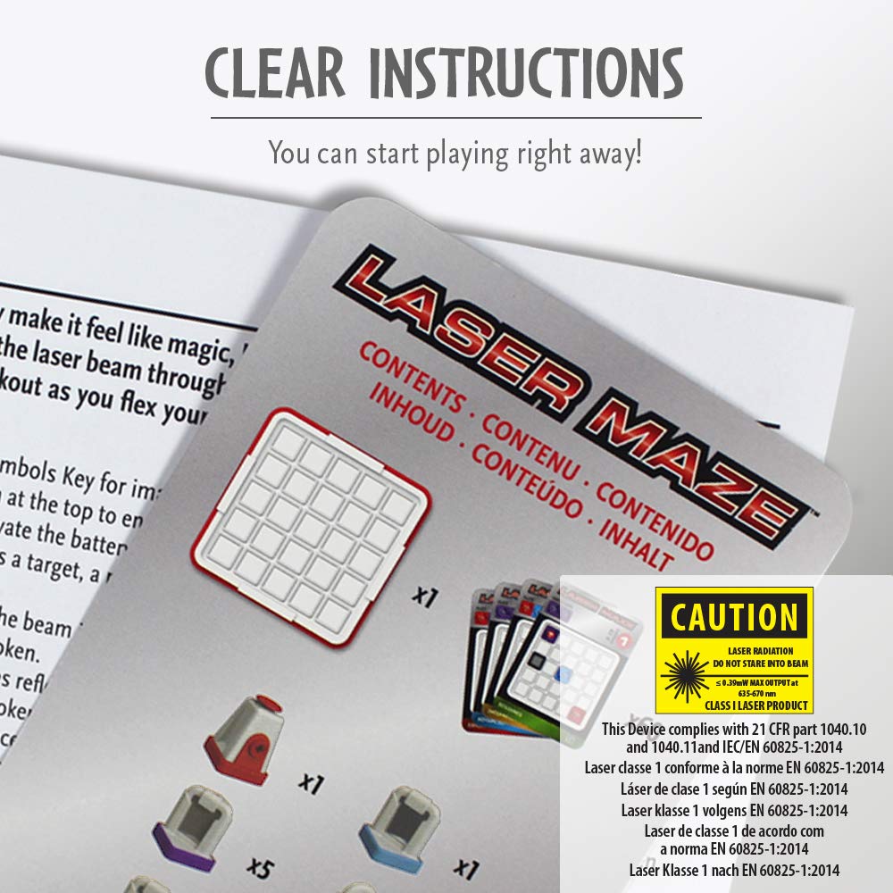ThinkFun Laser Maze mirrors and beam splitters included to explore light paths and critical thinking.
