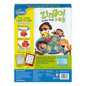 Storage tray for ThinkFun Zingo 1-2-3 keeps tiles sorted.