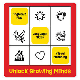 ThinkFun Zingo players around a table enjoying a quick pre-reading challenge