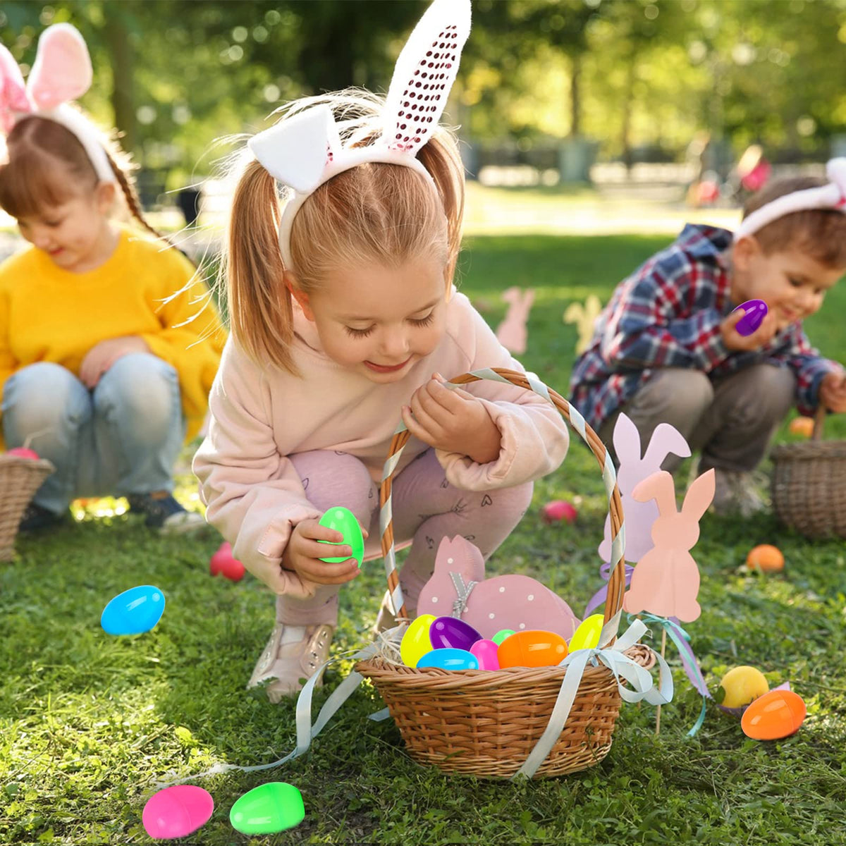 ThinkMax Easter basket display with eggs ready for gifting