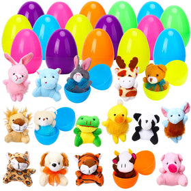 ThinkMax Easter eggs filled with mini plush animals for colorful Easter fun