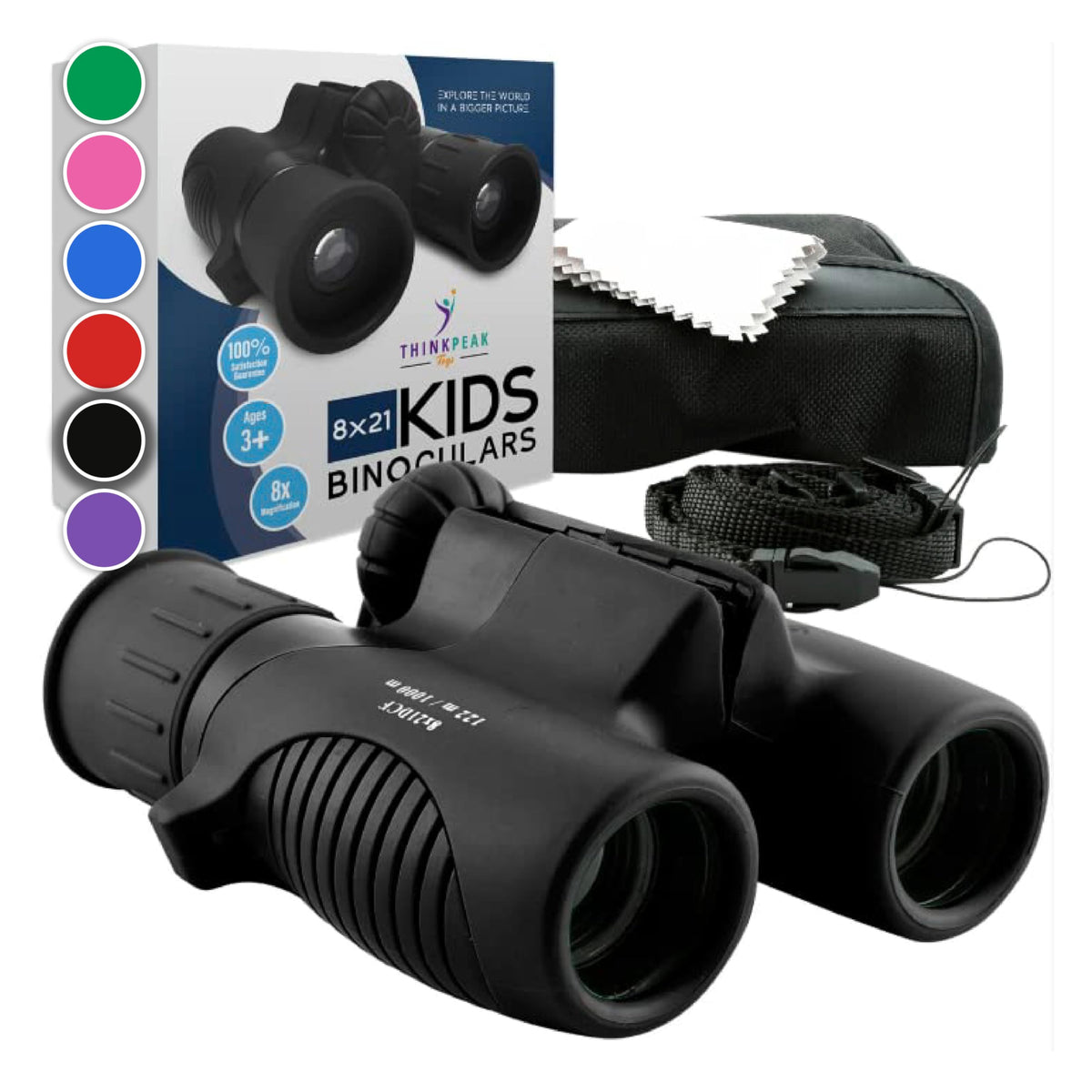 Think Peak Binoculars for kids offer compact 8x21 power for precise outdoor viewing.