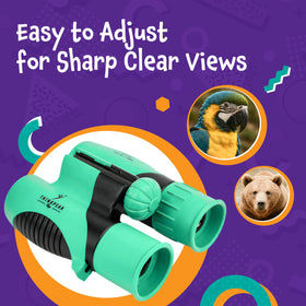 Think Peak Green Binoculars are lightweight and easy for small hands.