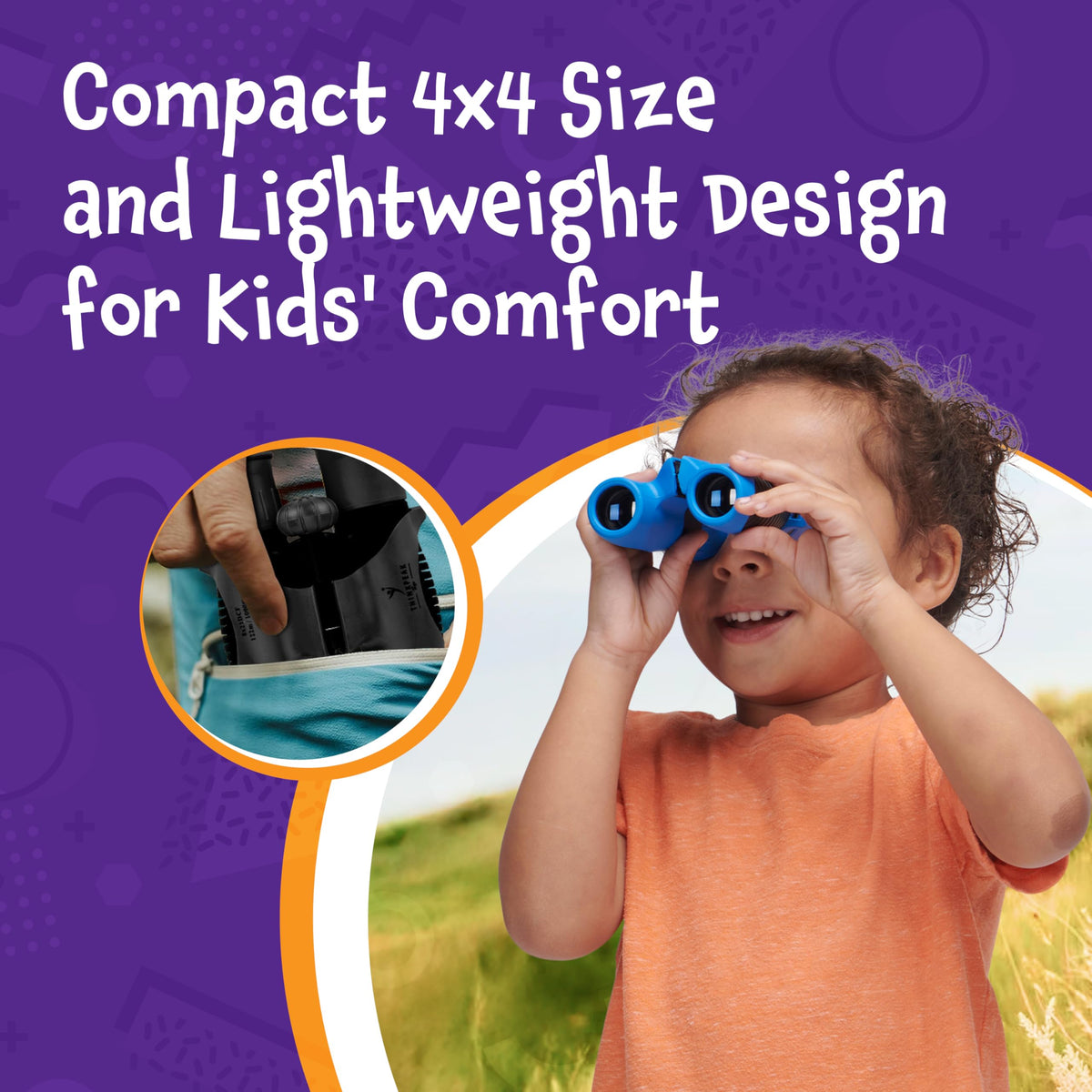 Think Peak red binoculars color options available for kids.