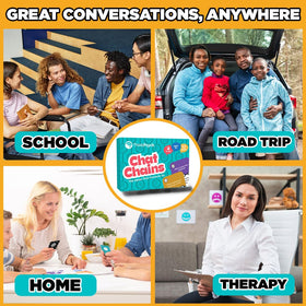 Family game night featuring ThinkPsych Chat Chains to enhance listening and empathy.