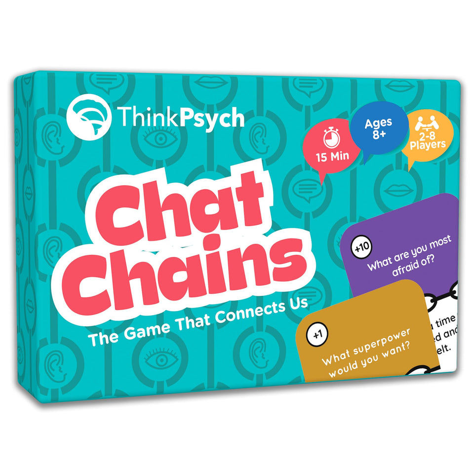 ThinkPsych Chat Chains game box ready for quick social skills sessions.