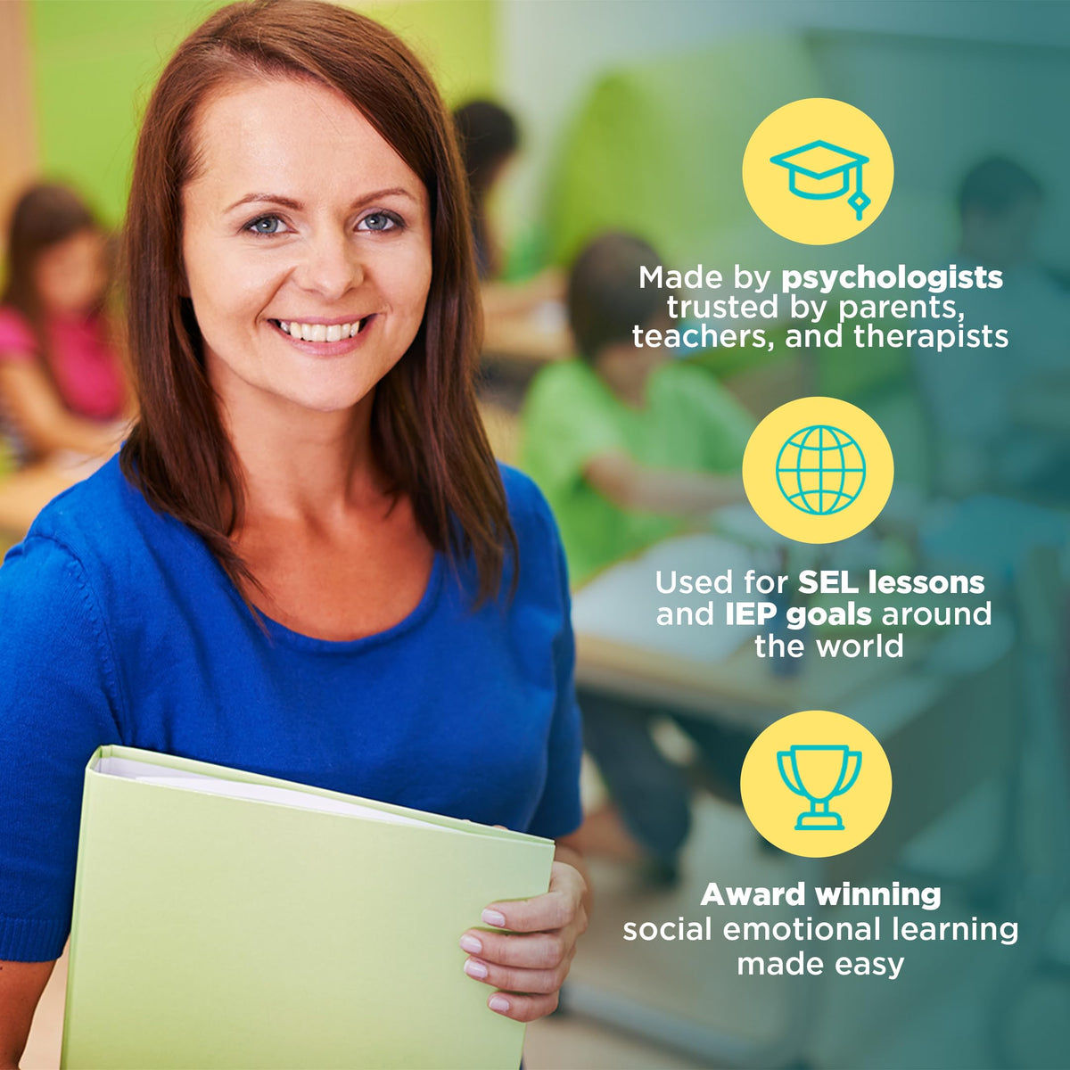 Kids in therapy using Chat Chains prompts to share feelings and grow skills.
