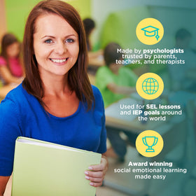 Kids in therapy using Chat Chains prompts to share feelings and grow skills.