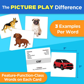 ThinkPsych First Nouns Picture Play Cards vehicles: boosts descriptive speech during play