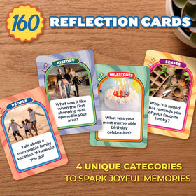 ThinkPsych Golden Memories prompt 01 card with vivid topics for reminiscence