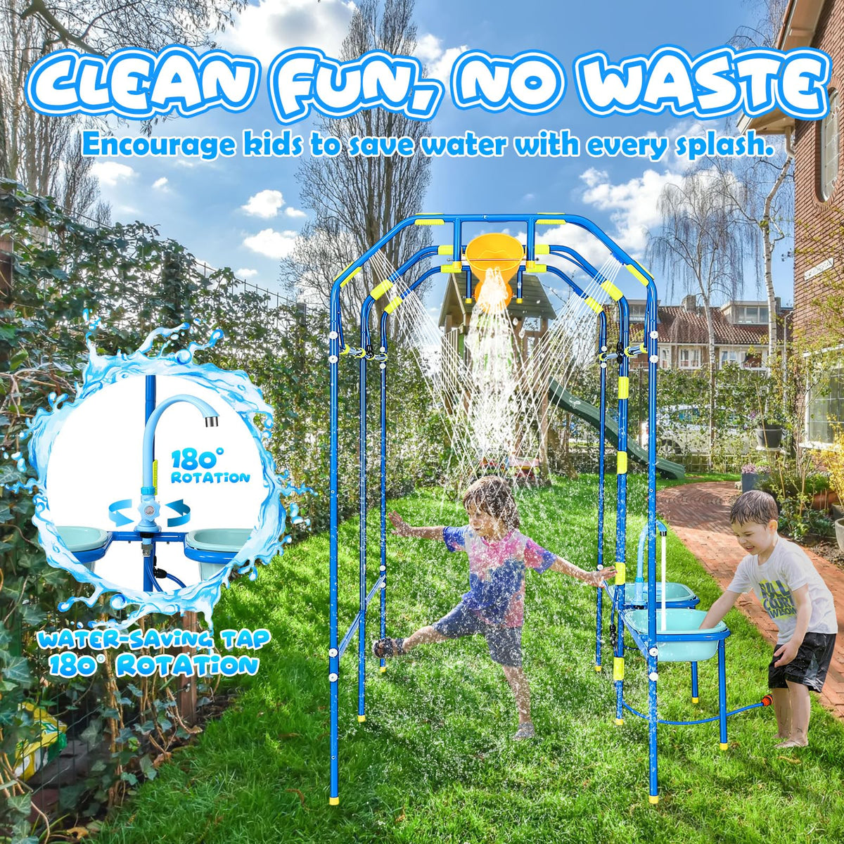 THISWUW kid-friendly water park — 26ft shooting range enables long, thrilling water battles.