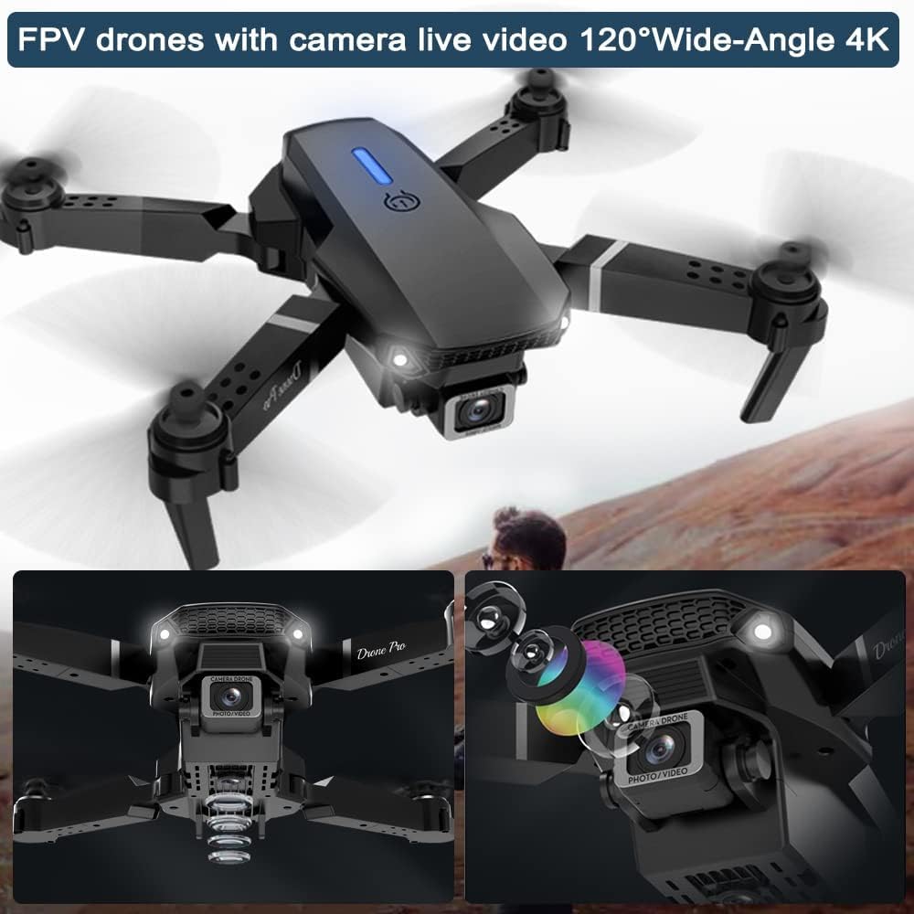THOAML E88 front camera captures immersive aerial views with adjustable angle.