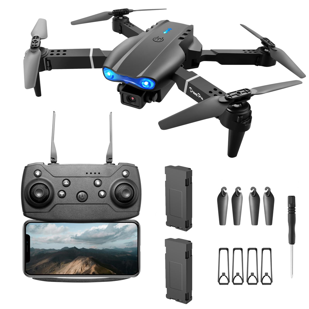 THOAML FPV drone 1080p camera delivers crisp live video for aerial memories.