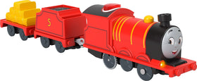 Thomas & Friends James engine front view for imaginative play and sound effects.