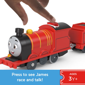 Thomas & Friends James engine side view perfect for on-track pretend adventures.