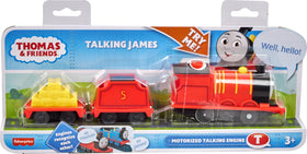 Thomas & Friends James engine with phrases enhances pretend play sessions.