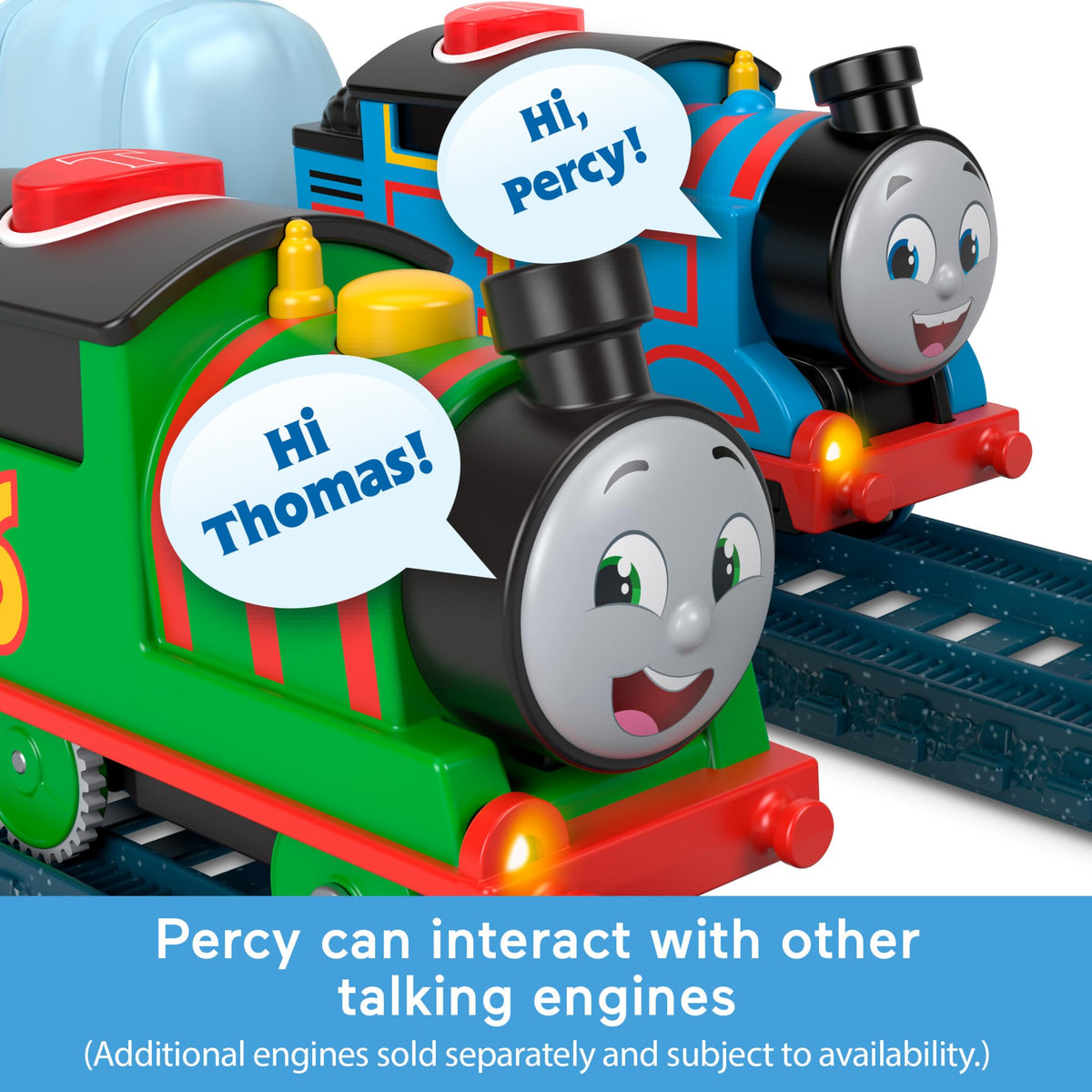 Thomas and Friends Percy cargo car set enables loading and unloading pretend cargo.