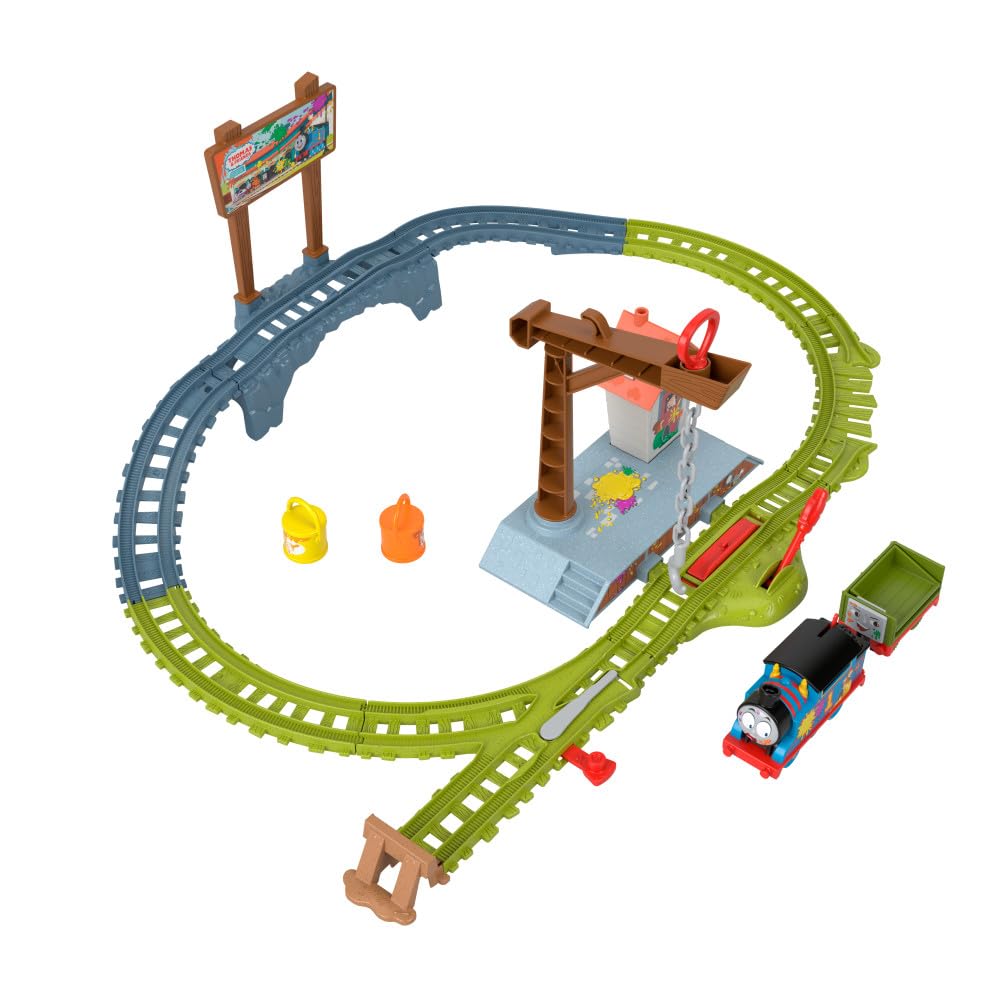 Thomas & Friends motorized train set in motion for imaginative play.
