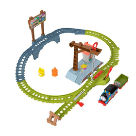 Thomas & Friends motorized train set in motion for imaginative play.