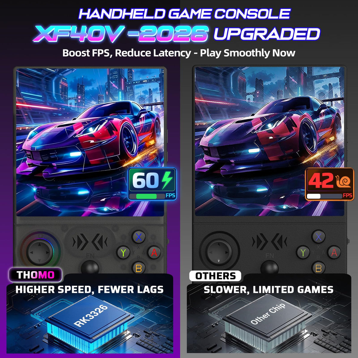 Thomo XF40V runs at 60 FPS for smooth action.
