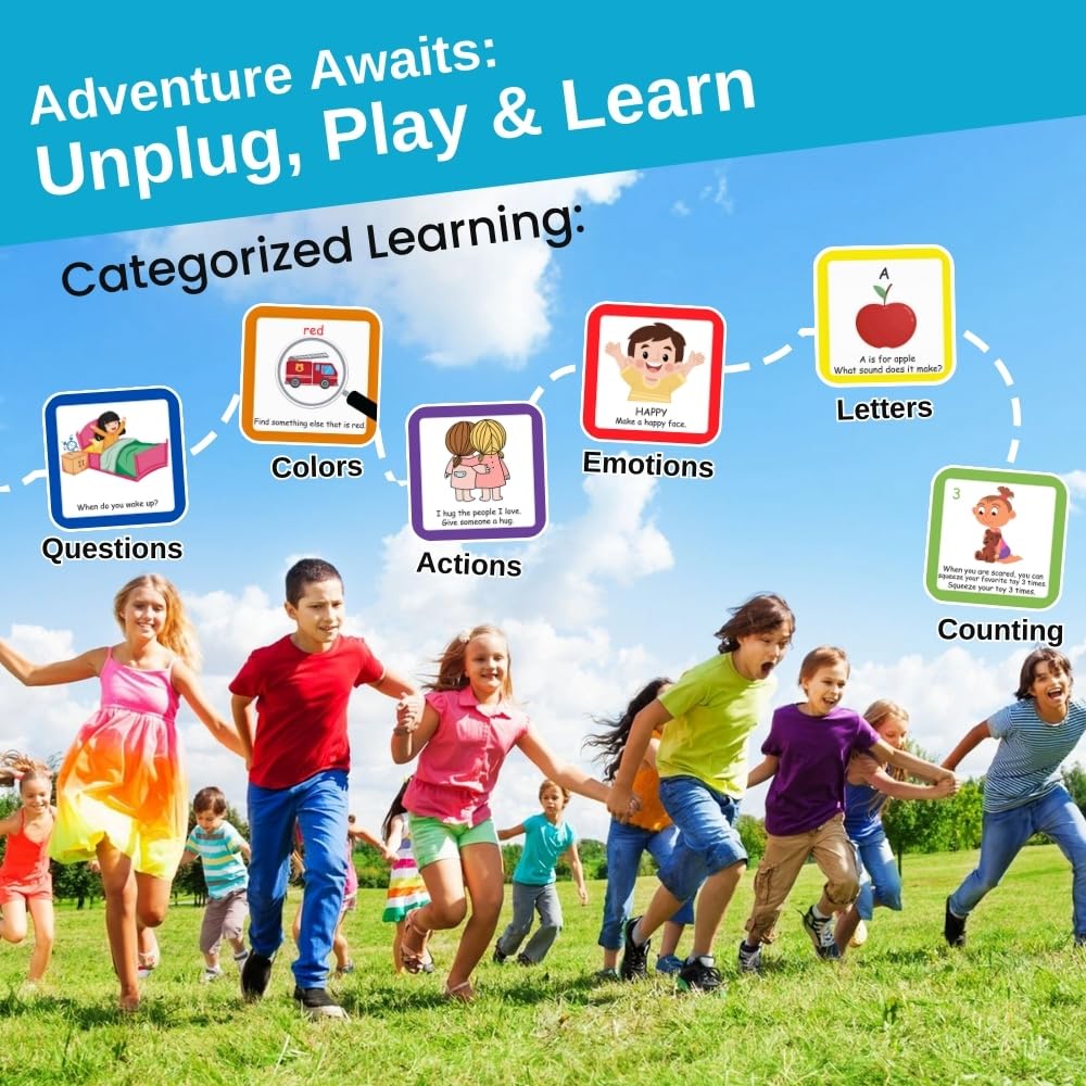 Thought-Spot category cards teach colors, letters, numbers, and moods during play.