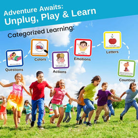 Thought-Spot category cards teach colors, letters, numbers, and moods during play.