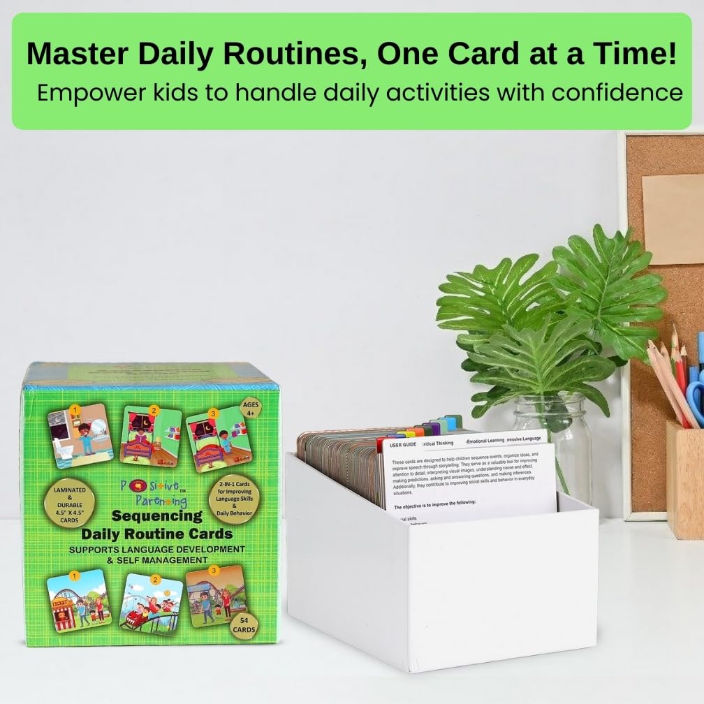 Thought-Spot sequencing cards: school scene to build classroom story construction and sequence skills.