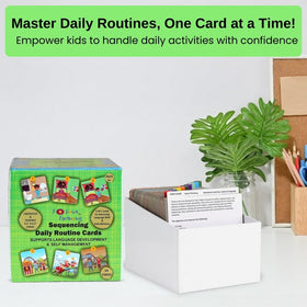 Thought-Spot sequencing cards: school scene to build classroom story construction and sequence skills.