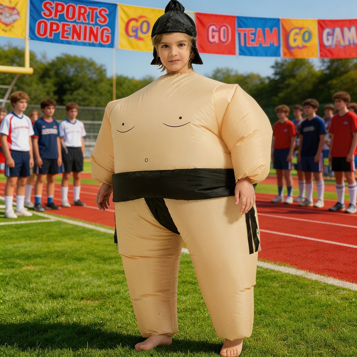 Threadsorcery sumo costume hat and pump included, ready for fast dress-up.