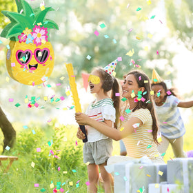 Threan pinata eye mask detail for authentic luau game kit