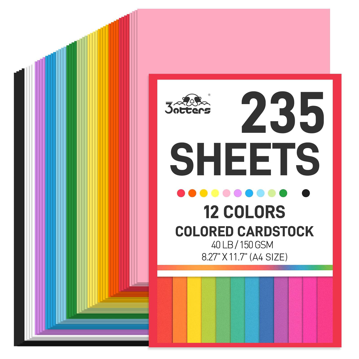 Three Otters 235Sheets assorted colors pack for vibrant classroom crafts