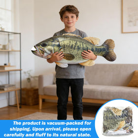 Threehoney largemouth bass plush pillow gift idea for birthdays or holidays