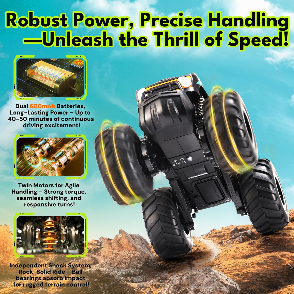 Threeking Monster Truck multi-car race up to six vehicles