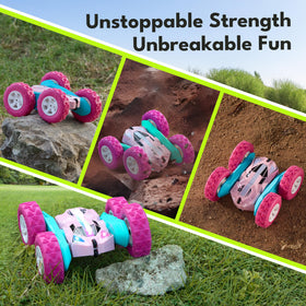 Threeking Pink RC Car LED lights create color-changing ambience.