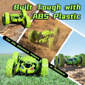 Threeking RC car features anti-skid tires for strong grip.